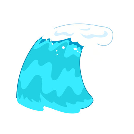 nature ocean waves cartoon. beach texture, graphic color, liquid line nature ocean waves sign. isolated symbol vector illustrationのイラスト素材