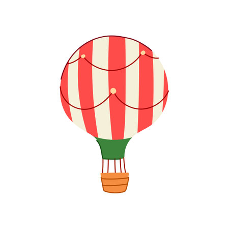 travel hot air balloon cartoon vector illustrationのイラスト素材