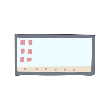 modern interactive smartboard cartoon vector illustrationのイラスト素材