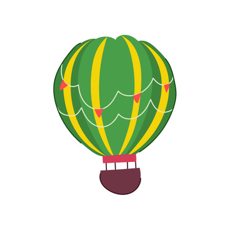 transport hot air balloon cartoon vector illustrationのイラスト素材