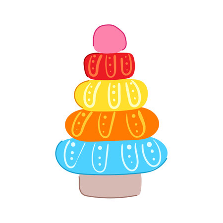 box pyramid toy cartoon vector illustration