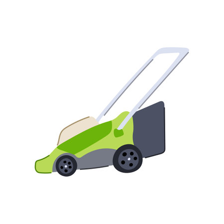 landscaping lawn mower cartoon vector illustrationのイラスト素材