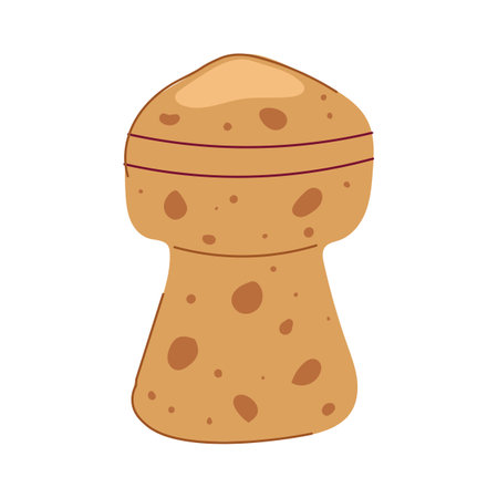 wood wine cork bottle cartoon vector illustrationのイラスト素材