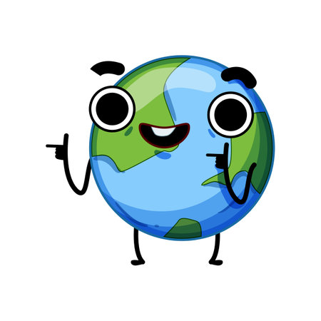 globe earth planet character cartoon vector illustrationのイラスト素材