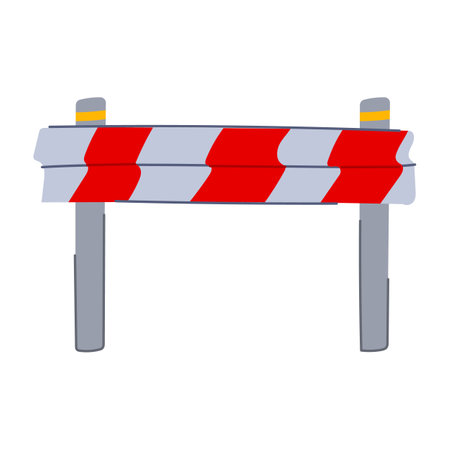 road guard rails cartoon vector illustrationのイラスト素材