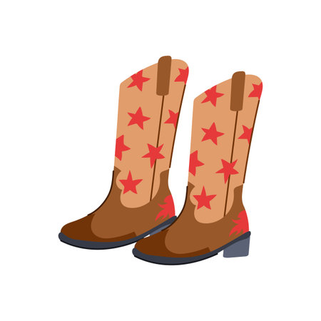 western cowgirl boots cartoon vector illustration