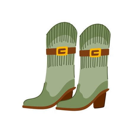boot cowgirl boots cartoon vector illustrationのイラスト素材