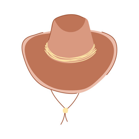 leather cowboy hat cartoon vector illustrationのイラスト素材