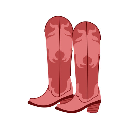 rodeo cowgirl boots cartoon vector illustrationのイラスト素材