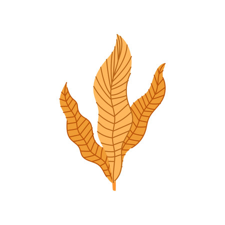 glitter gold leaves cartoon vector illustrationのイラスト素材