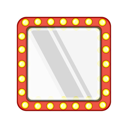 lamp makeup mirror frame cartoon vector illustrationのイラスト素材