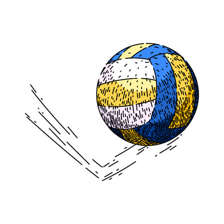 symbol volleyball ball sketch hand drawn vectorのイラスト素材