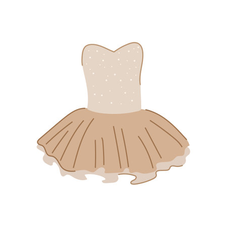 swan ballerina dress cartoon vector illustrationのイラスト素材