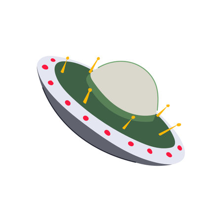 saucer ufo ship cartoon vector illustrationのイラスト素材