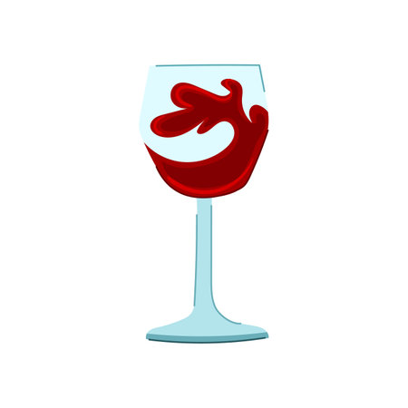 food wine glass cartoon vector illustrationのイラスト素材