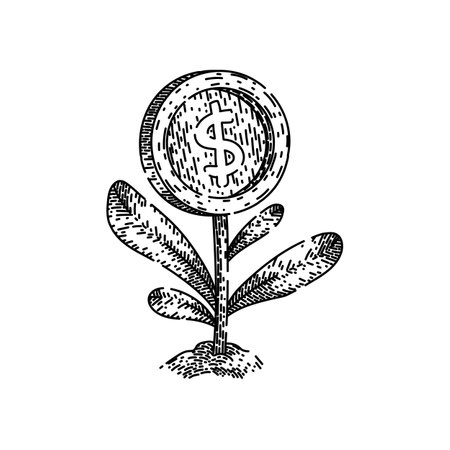 profit financial growth sketch hand drawn vectorのイラスト素材