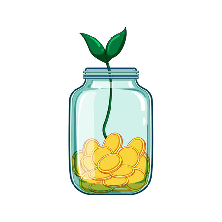 bank coin jar cartoon vector illustrationのイラスト素材
