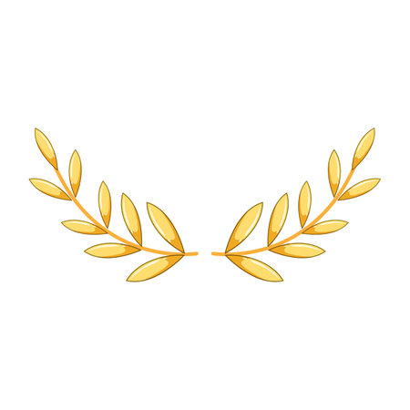 victory gold laurel cartoon vector illustrationのイラスト素材