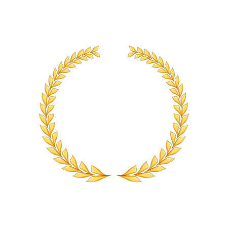 leaf gold laurel cartoon vector illustrationのイラスト素材