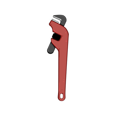man pipe wrench cartoon vector illustrationのイラスト素材