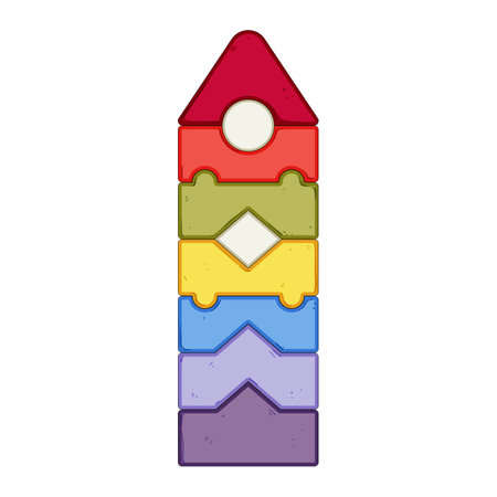 play pyramid toy cartoon vector illustrationのイラスト素材