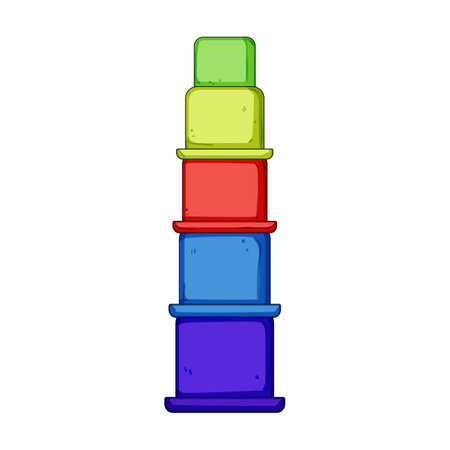 kid pyramid toy cartoon vector illustrationのイラスト素材