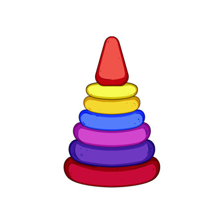 children pyramid toy cartoon vector illustrationのイラスト素材