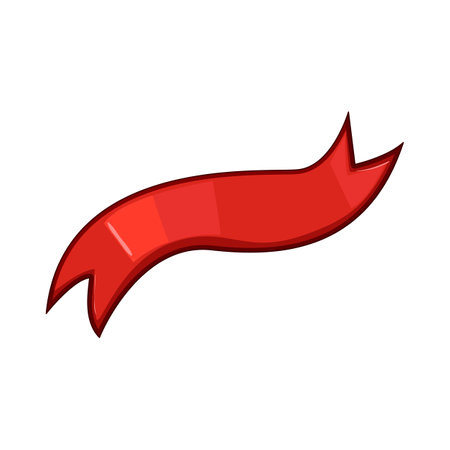 label red ribbon cartoon vector illustrationのイラスト素材
