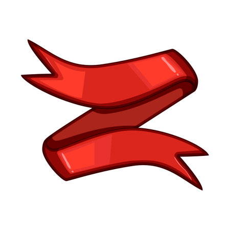 sign red ribbon cartoon vector illustrationのイラスト素材