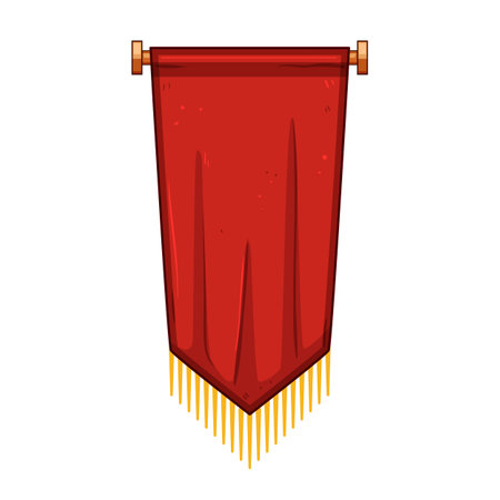 scroll royal flag cartoon vector illustrationのイラスト素材