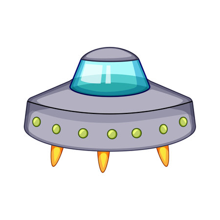 fantasy ufo ship cartoon vector illustrationのイラスト素材