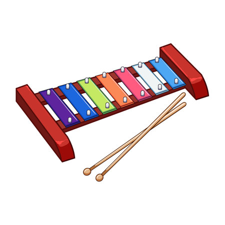 baby xylophone cartoon vector illustrationのイラスト素材