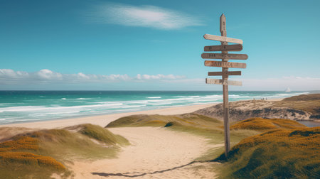 lighthouse wooden signpostの素材