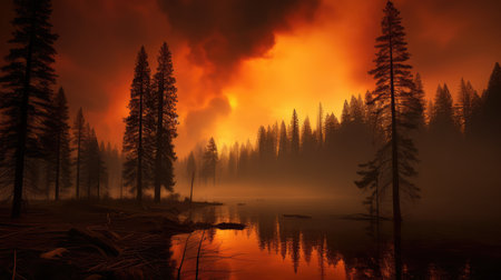 blaze forest fire californiaの素材