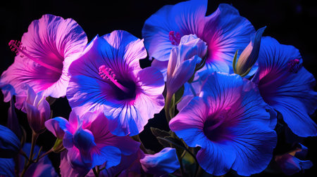 garden neon blue and pinkの素材