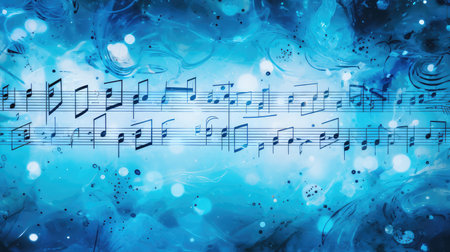 close blue music notesの素材