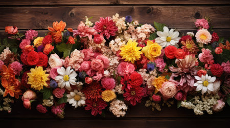 photo flowers and woodの素材