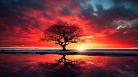 fiery red sunriseの素材