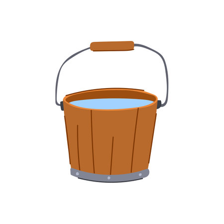 plastic bucket water cartoon vector illustrationのイラスト素材