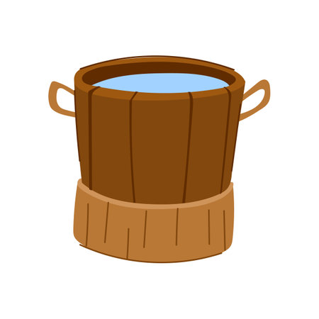 pail bucket water cartoon vector illustrationのイラスト素材
