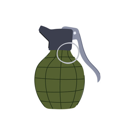 gun grenade cartoon vector illustrationのイラスト素材