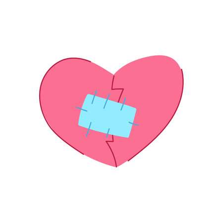 divorce heart broken cartoon vector illustrationのイラスト素材