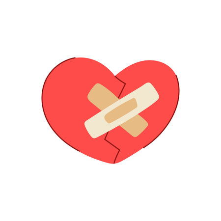 break heart broken cartoon vector illustrationのイラスト素材