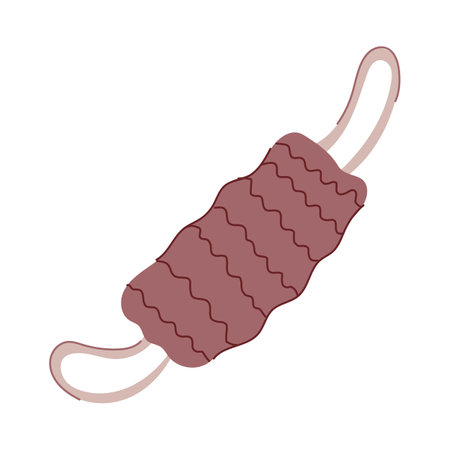 hygiene loofah shower cartoon vector illustrationのイラスト素材