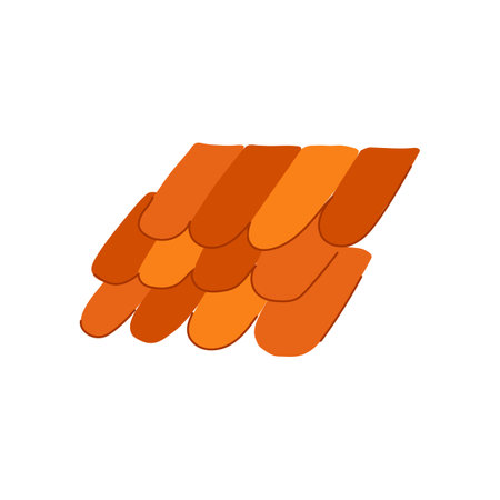 new roof tile cartoon vector illustrationのイラスト素材