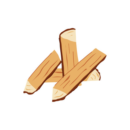 stump wood log cartoon vector illustrationのイラスト素材