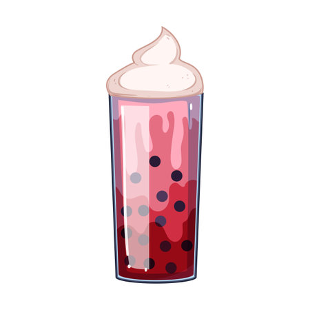 asian bubble tea cartoon vector illustrationのイラスト素材
