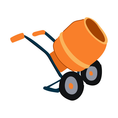 drum concrete mixer cartoon vector illustrationのイラスト素材