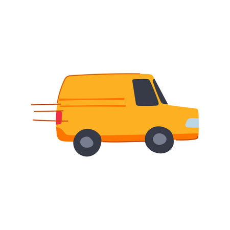 shipping delivery truck cartoon vector illustrationのイラスト素材
