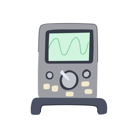 electronics oscillograph cartoon vector illustrationのイラスト素材